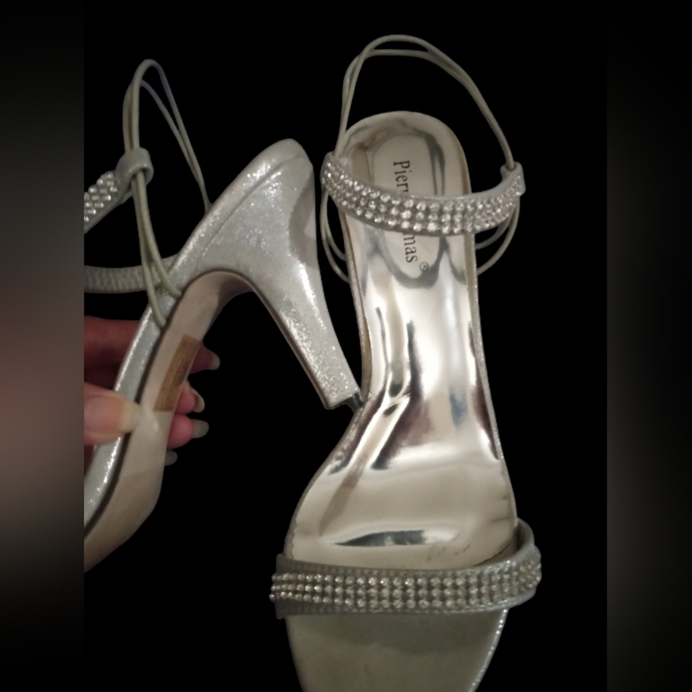 PIERRE DUMAS| Rhinestone Strap Heels